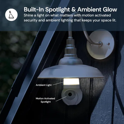 Miniatura 11 de Luna - Cámaras de seguridad inalámbricas para exteriores e interiores, inclinación panorámica de 360°, visión nocturna a color, bombilla LED y foco