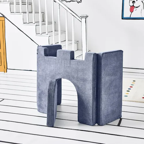 Miniatura 7 de Yourigami Castillo de Juego para Niños y Niños Pequeños, Juego de Complementos de Sofá para Sala de Juegos, Diseño Modular Duradero, Blue Lagoon