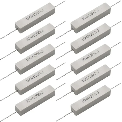 Miniatura 19 de 10 resistencias de cable de plomo axial de 10 W, 0.5 ohmios y 5 % – Resistencias de potencia de cemento cerámico fijas de heridas blancas