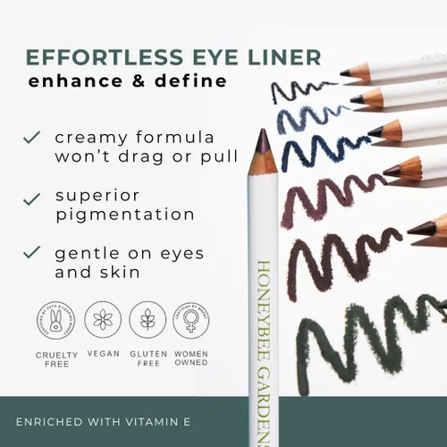 Miniatura 2 de Honeybee Gardens Lápiz delineador de ojos sin esfuerzo en pasión, rica pigmentación, suave, duradero, vegano, sin gluten Passion
