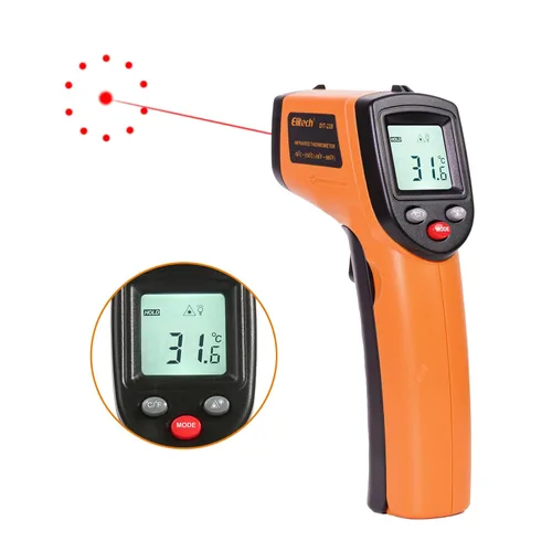 Miniatura 2 de Elitech Pistola de temperatura láser, termómetro infrarrojo digital sin contacto, emisividad ajustable, luz de fondo, de mano para parrilla, carne