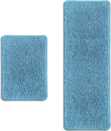 Miniatura 20 de Alfombra de baño pequeña de 12 x 18 pulgadas, lavable y absorbente, antideslizante, alfombra de baño de felpilla gruesa y suave para baño, ducha