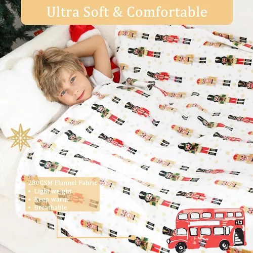 Miniatura 7 de Viviland - Manta para niños, mantas con estampado de caballero, 50 x 60 pulgadas, manta de felpa de forro polar suave, cálida y ligera