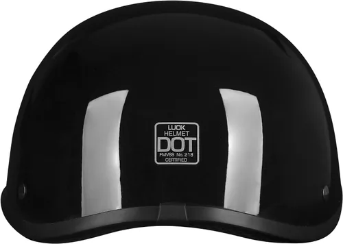 Miniatura 4 de Casco de media cara para motocicleta con diseño de calavera y crucero, aprobado por DOT Brillo negro
