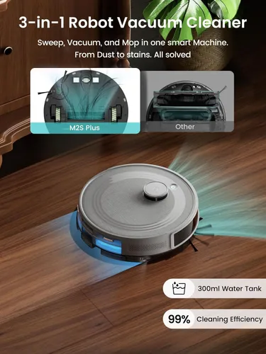 Miniatura 2 de Lefant - Robot aspirador y limpiador LiDAR, combinación de aspiradora y fregona, succión de 10000 Pa, base autovaciante de 75 días con mapeo Gris