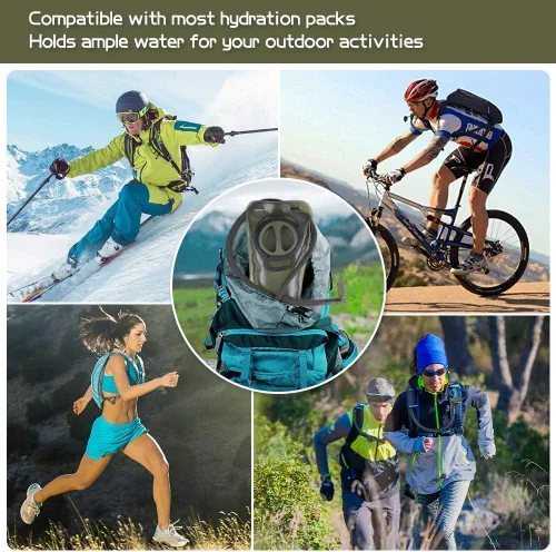 Miniatura 7 de 2L Hydration Bladder, Water Bladder for Hiking Backpack 2 Liter Water Storage Bag with Insulated Tube, Hydration Back Pack Replacement for Outdoor
