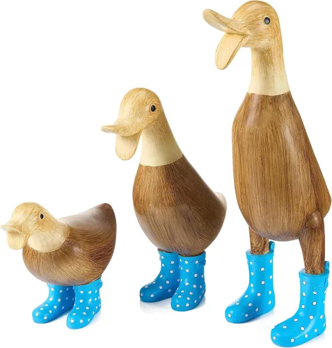 Miniatura 10 de Pato con botas, decoraciones de patio, arte de jardín, patos charcos con botas de agua manchadas lindas - Individual - Estatuas de decoración
