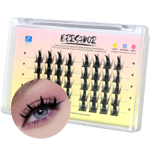 Miniatura 9 de Pestañas postizas 3D con volumen de ojo de gato, pestañas de banda transparente, aspecto natural, imitación de visón, tira invisible, pestañas