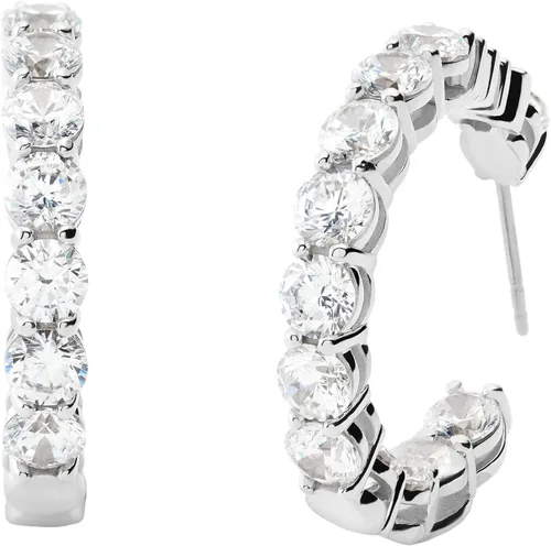 Miniatura 2 de Michael Kors Aretes pequeños de acero inoxidable para mujer con detalles de cristal Acero inoxidable
