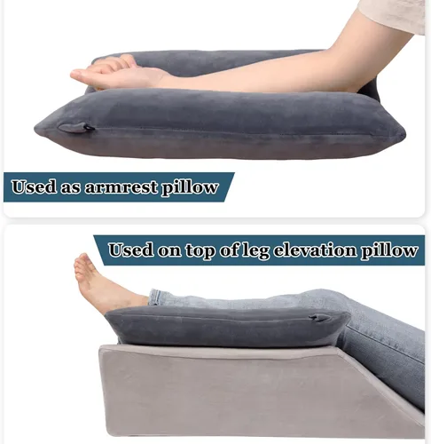 Miniatura 2 de Almohada de elevación de brazo rellena de espuma viscoelástica triturada, almohada de elevación estabilizadora para hinchazón y circulación, alivio