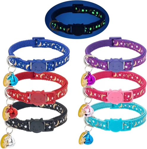 Miniatura 9 de KOOLTAIL Breakaway - Collar de gato con soporte para etiqueta de aire y campanas, collares reflectantes para gatitos, collares de gatitos lindos
