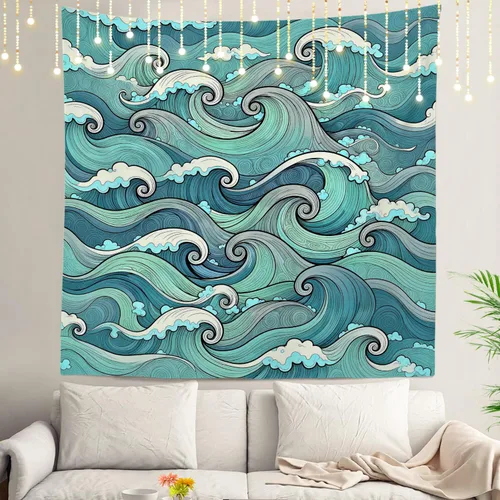 Miniatura 120 de Shrahala Tapiz de pared con paisaje de lago de otoño, bosque amarillo, para colgar en la pared, tapiz grande, decoración de fibra de poliéster