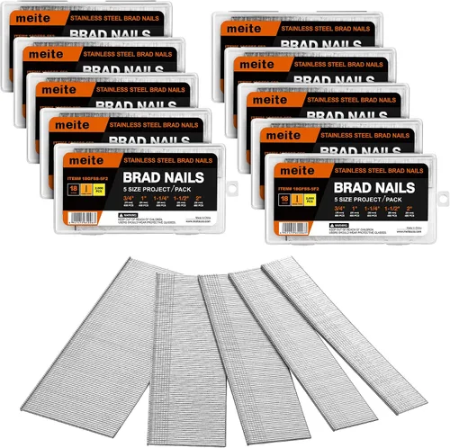 Miniatura 17 de meite Clavos Brad de Acero Inoxidable Calibre 18, Clavos Brad de 18GA de 3/4 Pulgada, Clavos Pequeños de Acabado de Acero Inoxidable 304