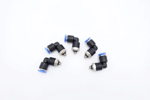 Miniatura 27 de Empuje para conectar conexión de tubo de 1/4" OD x 1/8" rosca NPT macho, codo neumático macho de aire línea de agua de aire de 90 grados codo