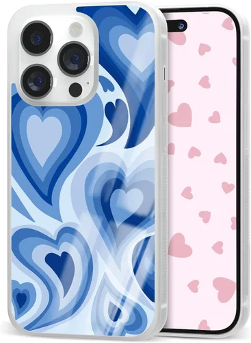 Miniatura 8 de Fundas estéticas para teléfono para niñas Apple iPhone 11, 12, 13, 14 Pro Max Plus Mini, Samsung Galaxy S21 S22 Ultra Plus (corazón verde oscuro)