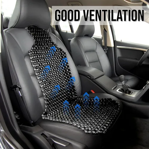 Miniatura 2 de Zone Tech Cojín para asiento de cuentas de madera (Negro)
