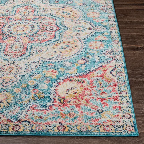 Miniatura 4 de Artistic Weavers Romaine - Alfombra vintage con medallón, 2 pies x 3 pies, celeste Azul cielo
