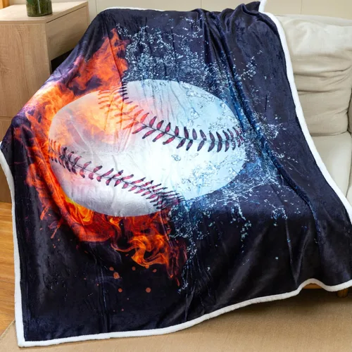 Miniatura 9 de Sviuse Manta de béisbol con estampado de bolas de béisbol, regalos para niños y adultos, artículos deportivos para amantes del sóftbol, manta suave