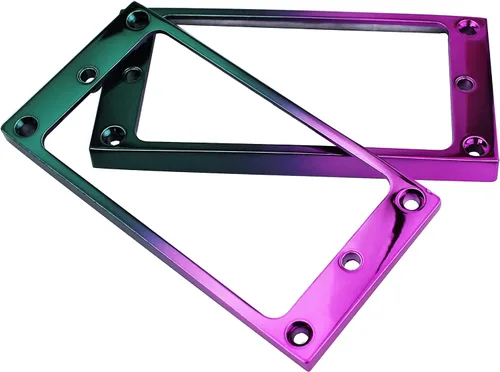Miniatura 6 de Guyker Juego de anillos de montaje Humbucker de metal plano, cubierta de puente para pastillas de cuello de puente, pieza de repuesto para guitarra