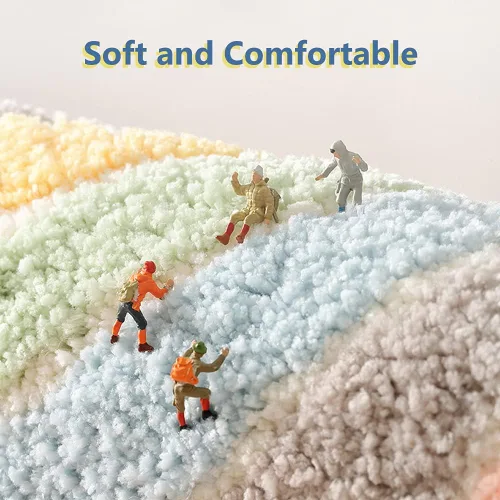 Miniatura 9 de Tapete de baño con diseño de arcoíris, absorbente de agua, antideslizante, de microfibra suave, para bañera, fregadero, ducha y baño, bonito tapete