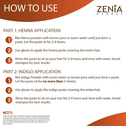 Miniatura 7 de Zenia Indigo Powder y 3.53 oz de henna paquete combinado de tinte para el cabello