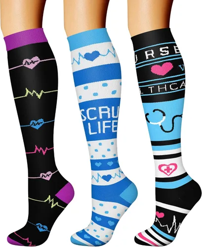 Miniatura 86 de CHARMKING - Calcetines de compresión para mujeres y hombres (3 pares), 15-20 mm Hg, el mejor apoyo para atletismo, running o ciclismo, mejora