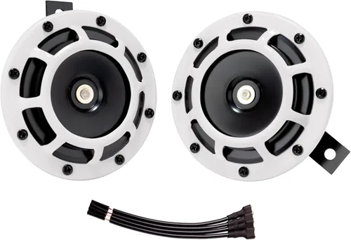 Miniatura 10 de Bocina eléctrica para coche, 12 V, súper fuerte, tono alto/bajo, kit de bocinas dobles de metal con rejilla protectora, 2 bocinas 003399801, montaje