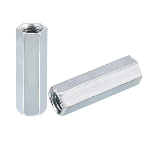 Miniatura 14 de uxcell 10 tuercas de acoplamiento M5x8x12mm - Acoplador de varilla roscada hexagonal de acero al carbono galvanizado para muebles, electrónico