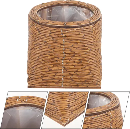 Miniatura 7 de OSALADI Cesta tejida de ratán para plantas, cesta de almacenamiento decorativa duradera hecha a mano