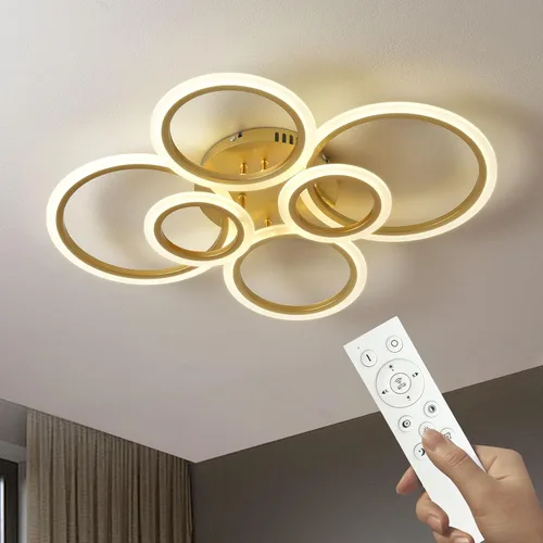 Miniatura 12 de Moderna lámpara LED de techo de 22 pulgadas, 36 W, 3000 lúmenes, 3000 – 6500 K, regulable con control remoto, lámpara de techo empotrada para Negro