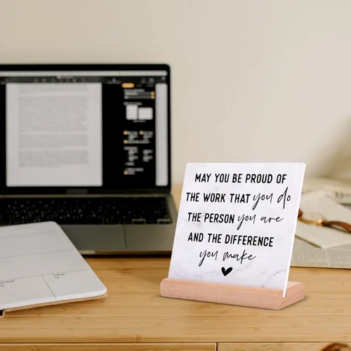 Miniatura 5 de Regalos para compañeros de trabajo para mujeres y hombres, regalo de oficina para compañeros de trabajo, placa inspiradora de decoración