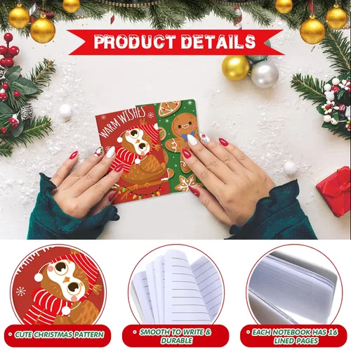 Miniatura 3 de Faccito 48 piezas blocs de notas navideños mini cuadernos blocs de notas de vacaciones al por mayor 12 diseños pequeños blocs de notas de tema