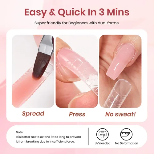 Miniatura 6 de Beetles - Kit de extensión de gel de uñas de polietileno, 6 colores de gelatina nude con solución deslizante, mejora de uñas para principiantes