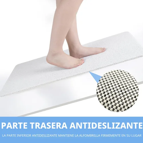 Miniatura 3 de Hargiis - Tapete antideslizante de secado rápido para bañera, piso, baño, ducha, cocina, hogar, hotel (color blanco, 24 x 16 pulgadas)
