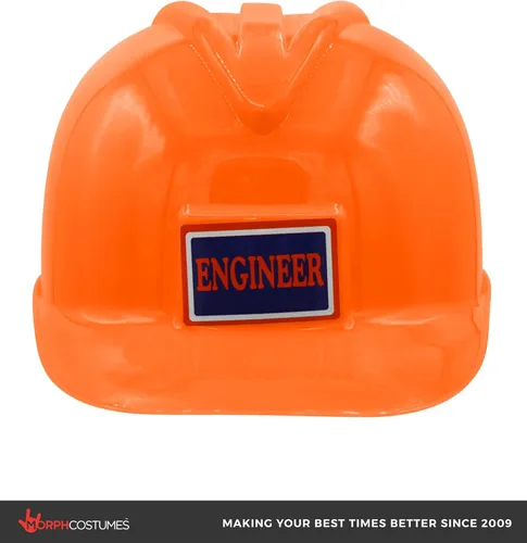 Miniatura 2 de Casco de construcción de plástico para adultos, sombrero duro de ingeniero, accesorio de disfraz de trabajador de carretera de constructor, Naranja