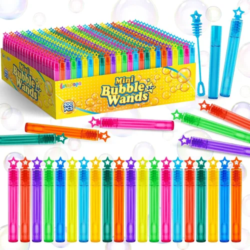 Miniatura 9 de Letapapa Varita de burbujas, 200 mini varitas de burbujas a granel en 10 colores, recuerdos de fiesta de burbujas para niños, juguetes de verano