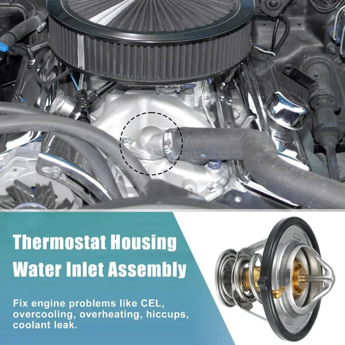 Miniatura 3 de X AUTOHAUX 25500-23001 Conjunto de carcasa del termostato del refrigerante del motor para Hyundai Tucson 2005-2015 para Hyundai Sonata Elantra Accent