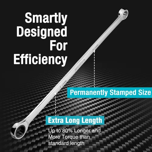 Miniatura 2 de DURATECH Llave de trinquete extralarga de 15mm, métrica, acero CR-V