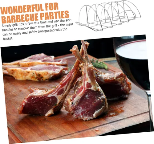 Miniatura 4 de KICHOUSE Parrilla de acero inoxidable para carne, parrilla de acero inoxidable, parrilla para asador, parrilla para carne, utensilios de cocina