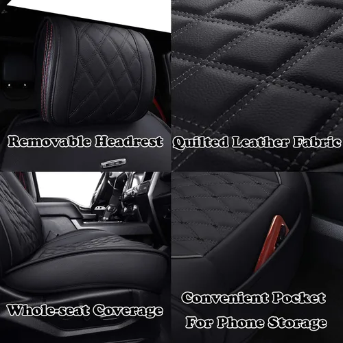 Miniatura 5 de Aierxuan - fundas de asiento de automóvil Negro