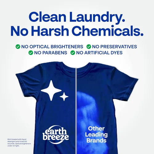 Miniatura 2 de Earth Breeze Hojas de detergente para ropa calmante lavanda, 60 cargas, sábanas ecológicas para lavandería, hojas de jabón de viaje para ciclos