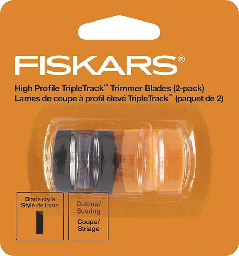 Fiskars TripleTrack - Cuchillas de repuesto para podadora - Juego de 2 - Cuchillas de alto perfil estilo I para cortar y marcar - Artes y
