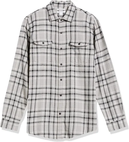 Miniatura 9 de Tienda Essentials Camisa de franela de manga larga con dos bolsillos para hombre