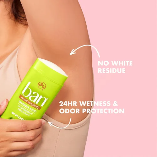 Miniatura 2 de Ban Desodorante antitranspirante invisible sólido para mujeres y hombres, protección contra el olor y el sudor de las axilas las 24 horas, Sweet