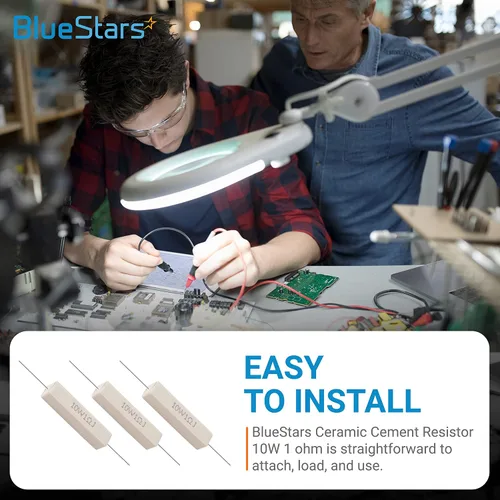Miniatura 6 de BlueStars 5 resistencias de cemento cerámico de alta calidad de 10W 1 ohmio, tolerancia de resistencia ± 5% 1r, reemplazo para adaptadores