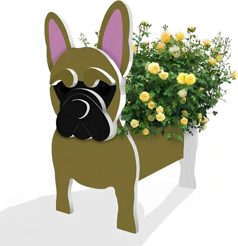 Miniatura 8 de Macetero de flores para perros, regalos para mujeres, bonitas macetas de PVC para perros, macetas para interiores y exteriores, maceta de jardín