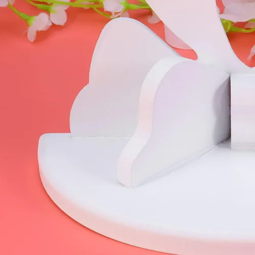 Miniatura 9 de DOITOOL Estante flotante de madera montado en la pared, estante de almacenamiento de semicírculo de mariposa de estilo nórdico para pared, estantes