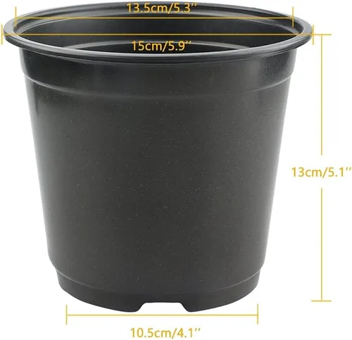 Miniatura 2 de KINGLAKE 100 piezas de plantas de plástico de 6 pulgadas, macetas de vivero, plantas de semillero, contenedor de plantas de flores, macetas de Negro