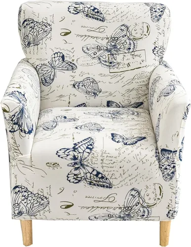 Miniatura 25 de CRFATOP - Funda elástica para sillón de mediados de siglo moderno de 1 pieza, fundas de silla de acento de jacquard con brazos, fundas de silla