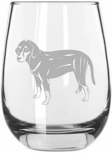 Miniatura 34 de Sakhalin Husky Dog - Copa de vino grabada personalizada de 15.25 onzas sin tallo